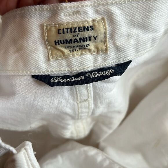 Citizens of Humanity White Nadia Lace-Up High-Rise Wide-Leg Jeans 27 - Picture 7 of 10